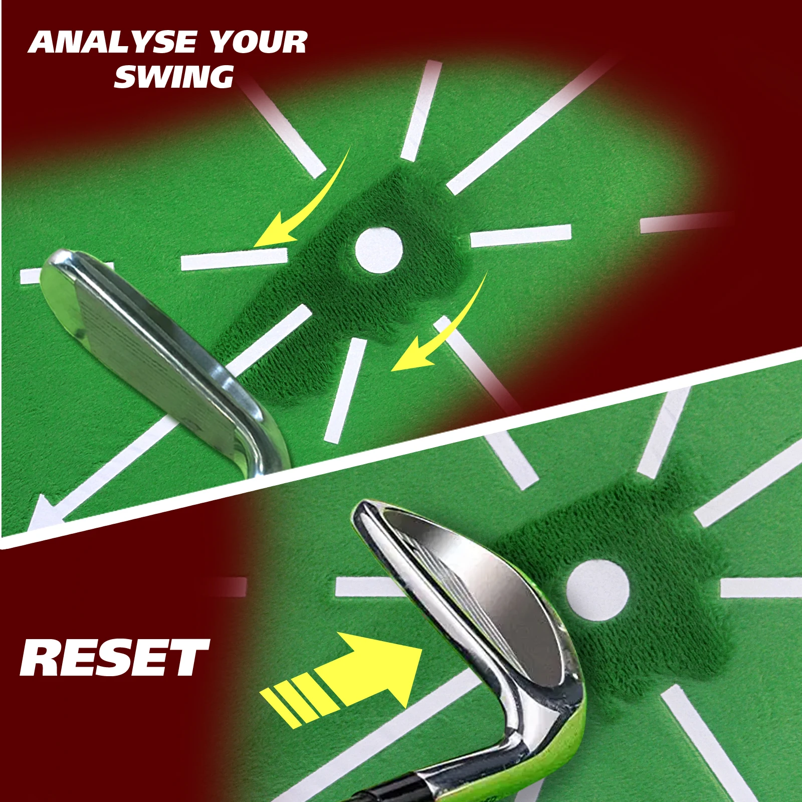 Wholesale Indoor Practice Mat Custom Rubber Base Golf Training Mat for Swing Detection Batting Velvet Golf Swing Mat