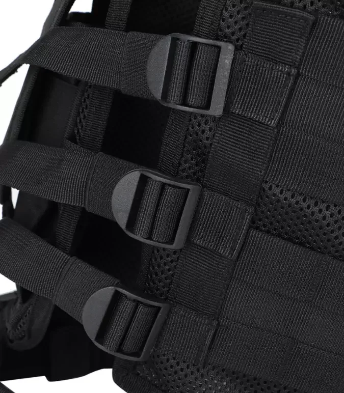 
NcDe Breathable Tactical Vest with Waist Belt CS Military Cross Draw Combat gun Fully Adjustable Black 