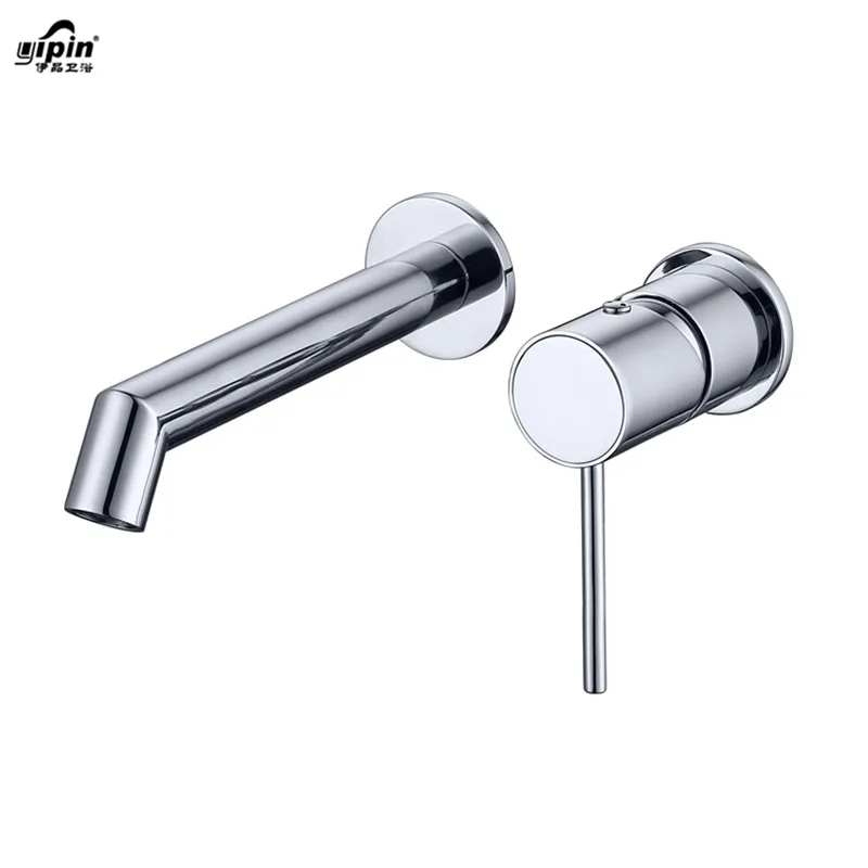 Hot Sale  Brass Golden Brushed Gold  2 Hole Wall Mount Basin Mixer Taps Faucet