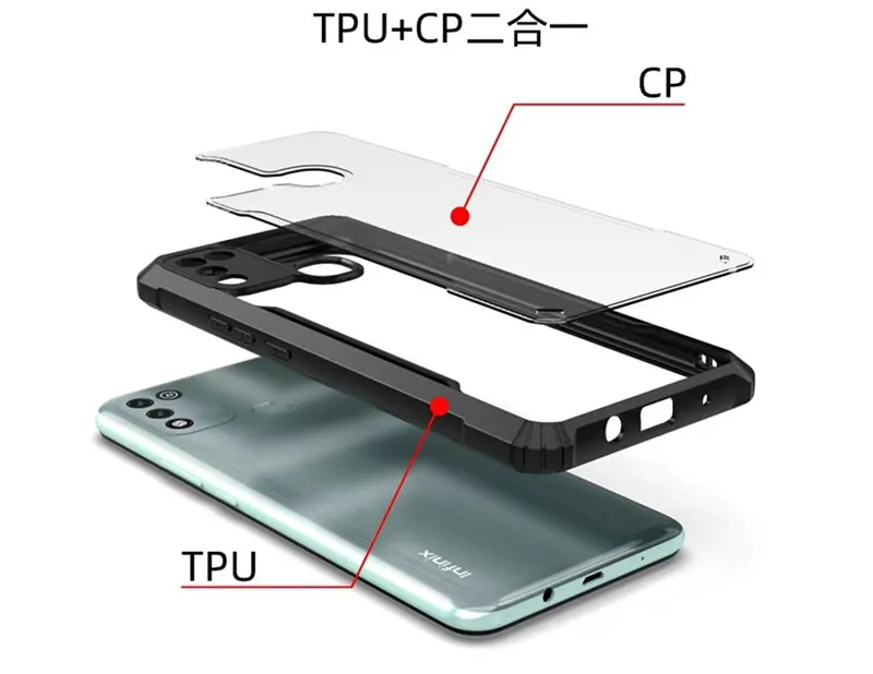 Чехол Shemax для мобильного телефона Tecno Camon 18 Pro гибридный сверхпрочный армированный двухслойный чехол с защитой от царапин Comon