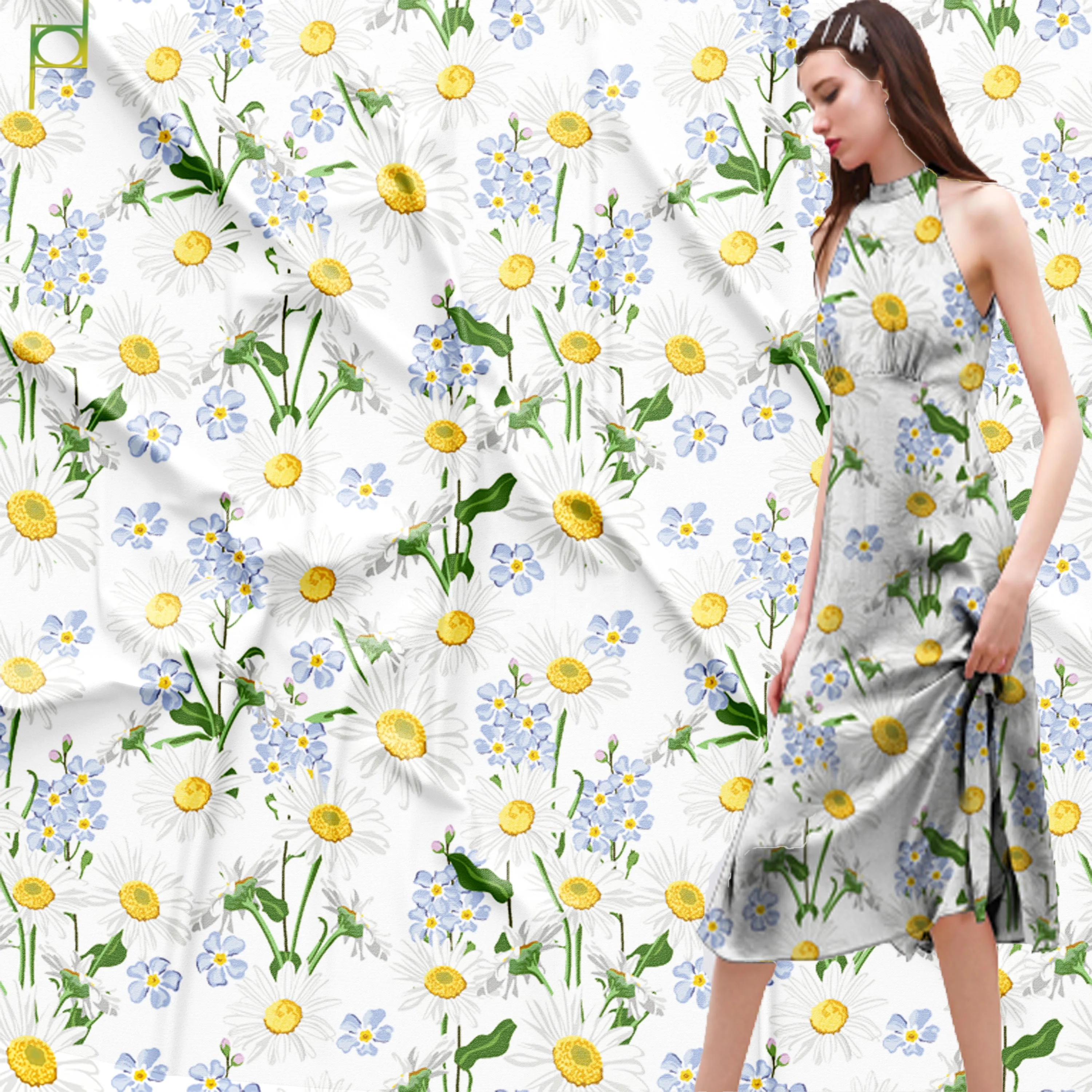 China Hot Sell 100% Rayon Digital Print Fabric For Women Dress