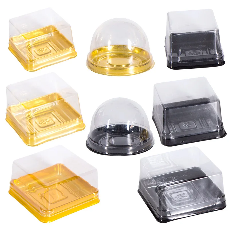 Plastic cover square round blister box egg yolk crisp package  moon cake pastry box Moon cake Clear boxes