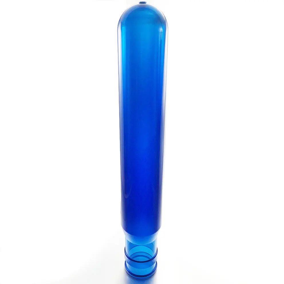 55MM NECK TRANSPARENT BLUE PET PREFORMS IN STOCK FACTORY SALE