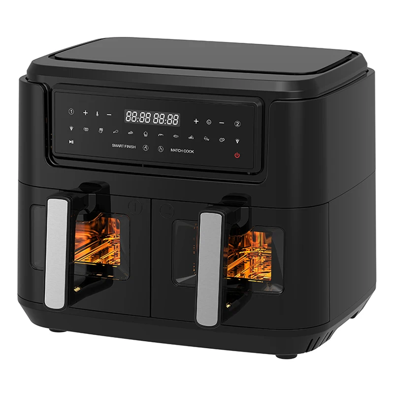 9L black air fryer double 10L 8L large roaster oven with visible window dual basket fryer machine new kitchen appliances