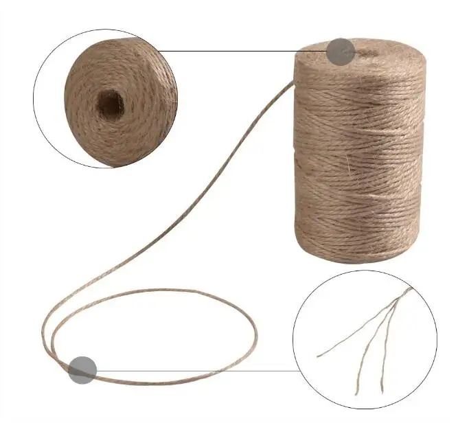 Package Twine for Gift Box and home decor natural  jute twine-360 feet 3ply