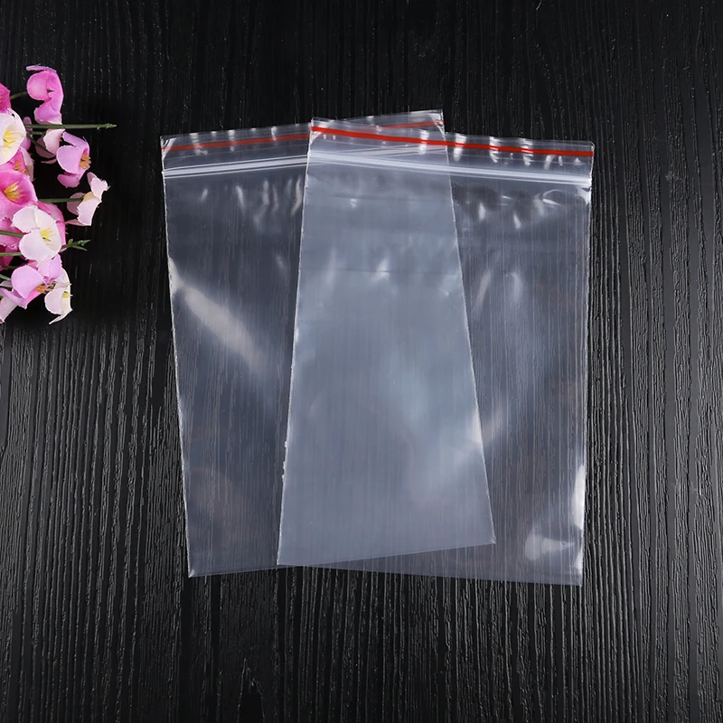 
ready to ship clear mylar ziplock bag transparent zipper bag PE reusable plastic zip lock bags custom with logo accepted 