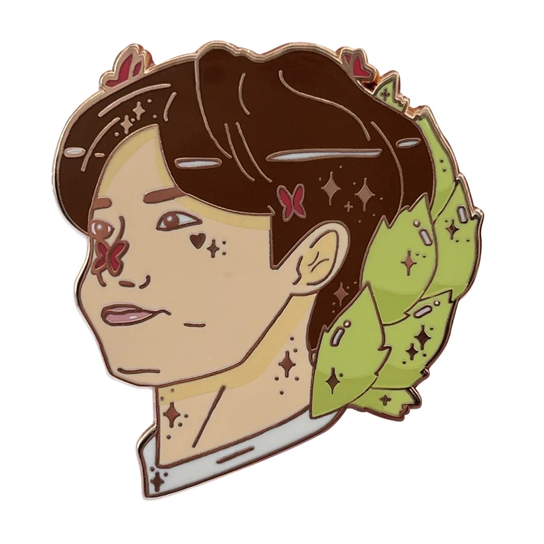 Горячая Распродажа Корейская группа Idol металлические булавки для лацканов с красивым мальчиком и цветком жесткая эмалированная булавка покрытием из розового золота