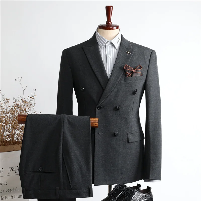 New Design Two Piece Men Sets Customized Groom Wedding Regular Fit Suit
