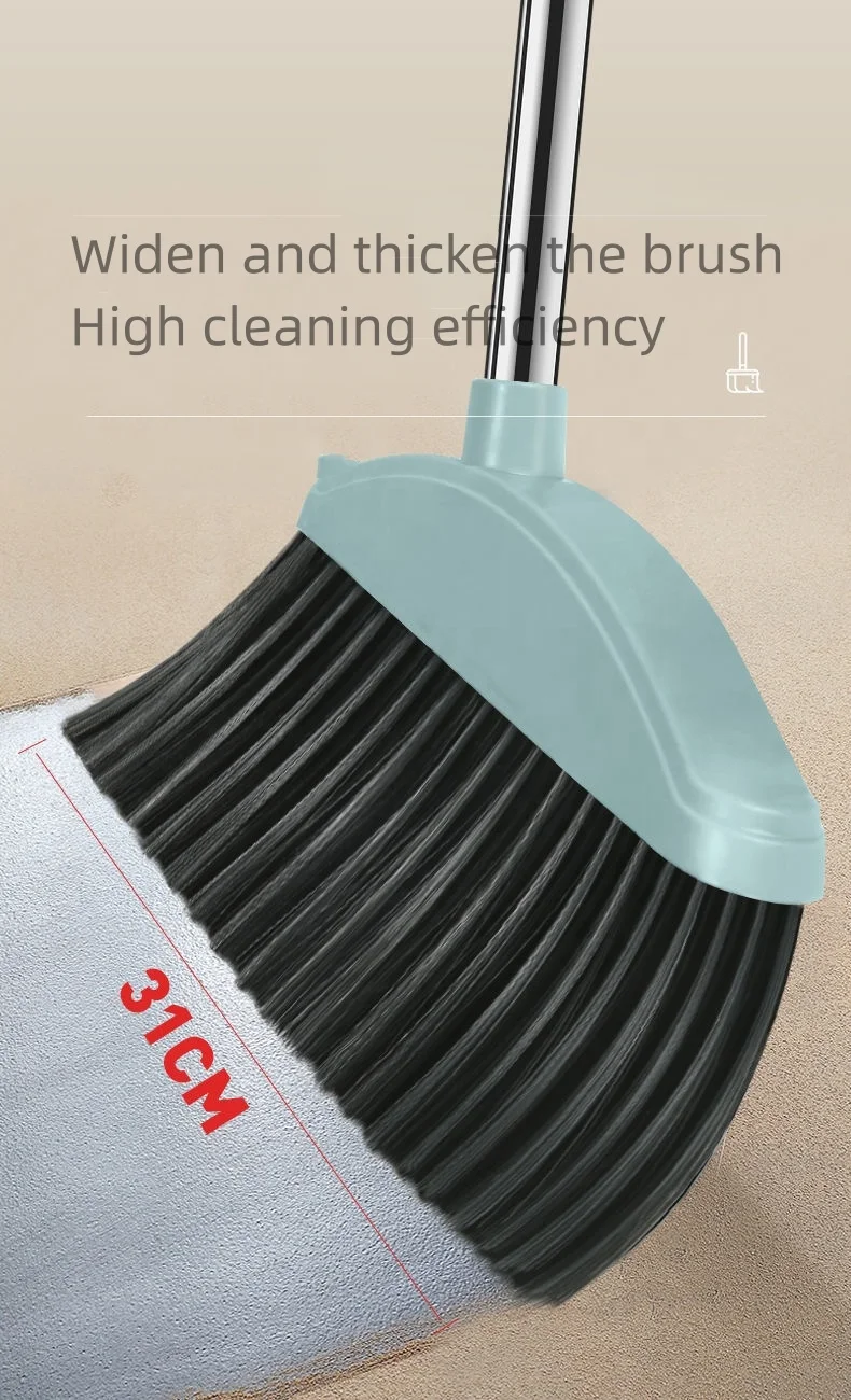 Magnetic Snap Broom Dustpan Set Combination Household Hair Sweeper Plastic Stainless Steel Indoor Clean Plastic Small Dust Pan