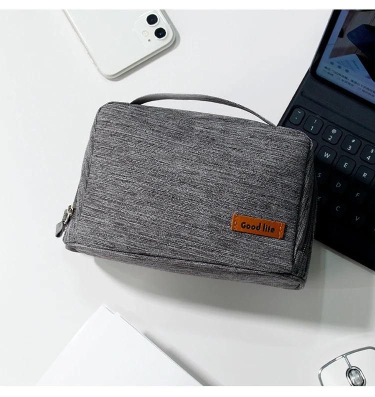 Multifunctional travel digital cable storage bag lightweight waterproof travel electronic accessories organizer pouch