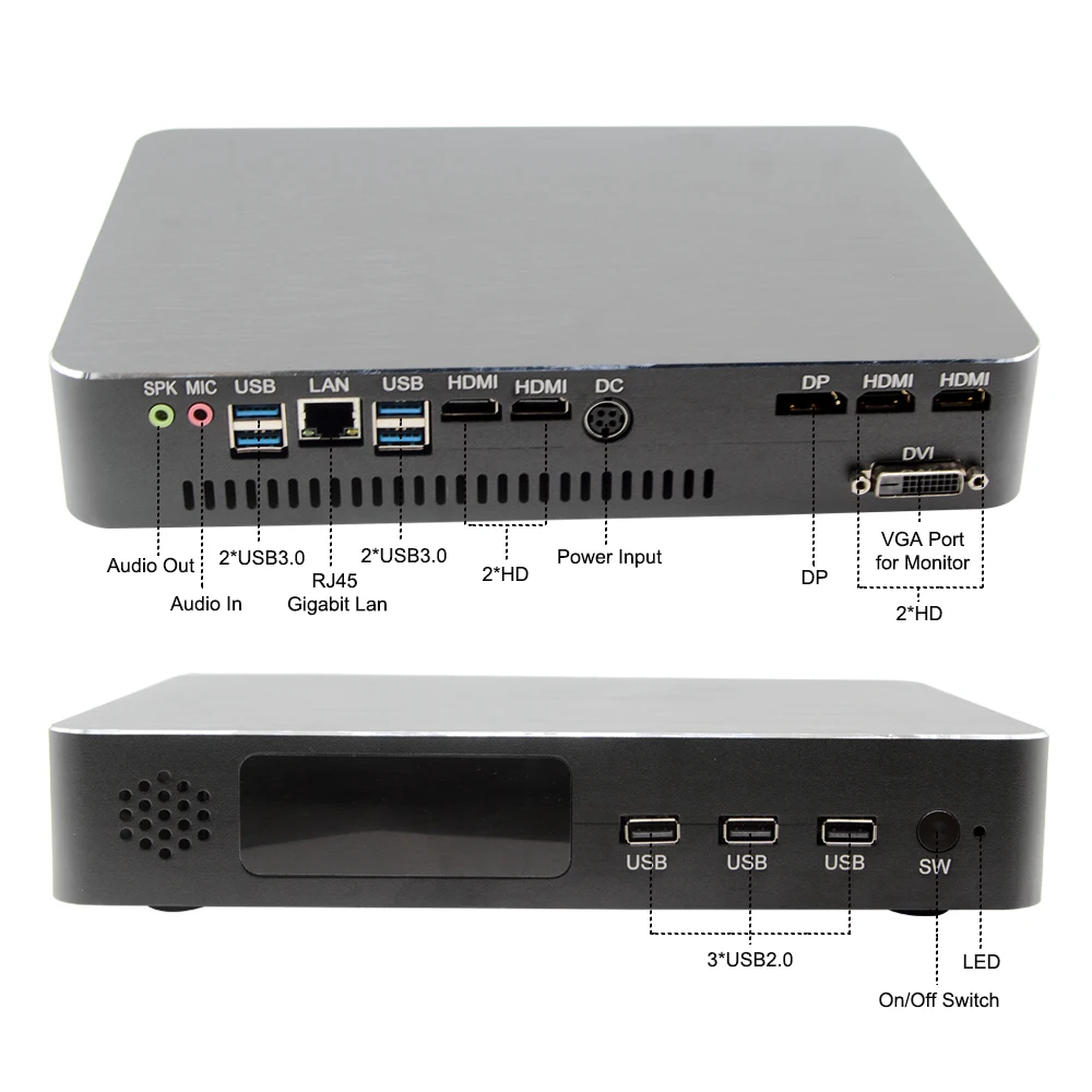  Max 64G DDR4 GTX 1050TI графическая карта barebone mini pc DP + HD DVI дисплей B360 материнская плата для intel i5
