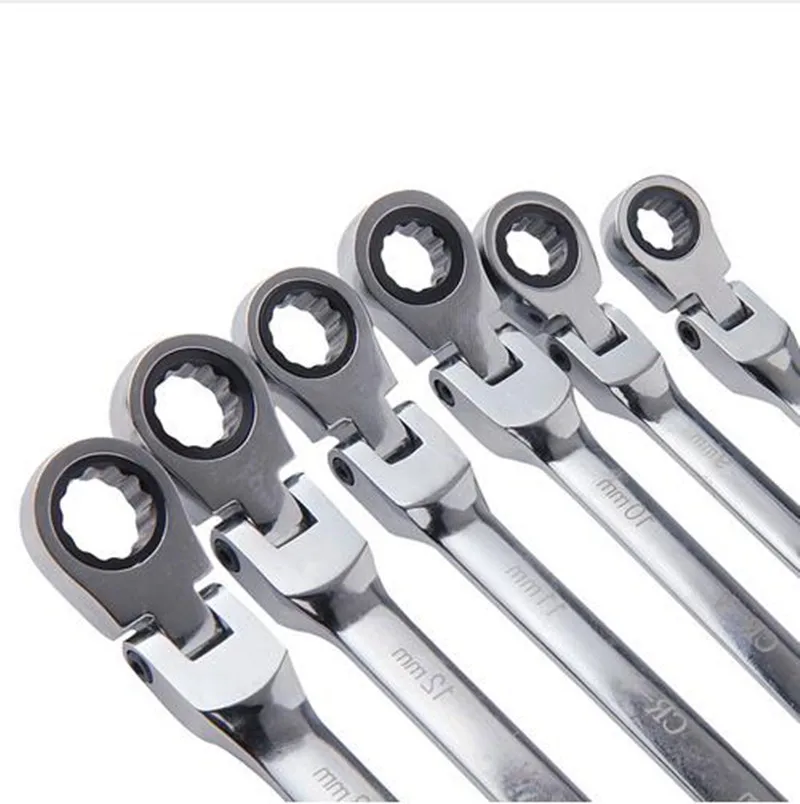 CANPRO 8-24mm Flex-Head adjustable Combination Ratcheting Wrench Set,flexible head ratchet spanner set for auot repair