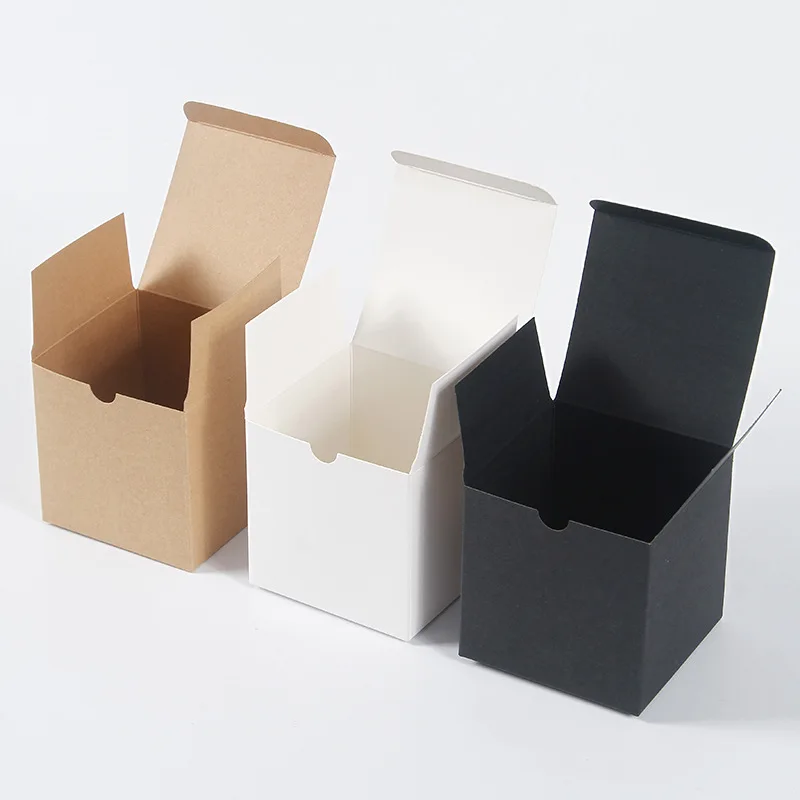 Wholesale kraft paper small doll gift box square paper box white card toy packaging box