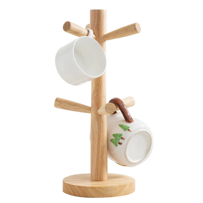 2023 Home Kitchen Wood Mug Rack Tree Organizer Wood Coffee Mug Holder Tree Stand Set Nordic Cup Holder