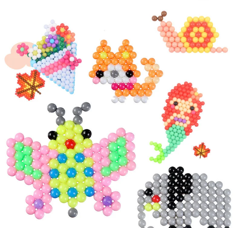 Water Fuse Beads Kit 24 Colors 3000 Beads, Refill Kit Compatible Magic Water Sticky Beads Art Crafts Toys for Kids