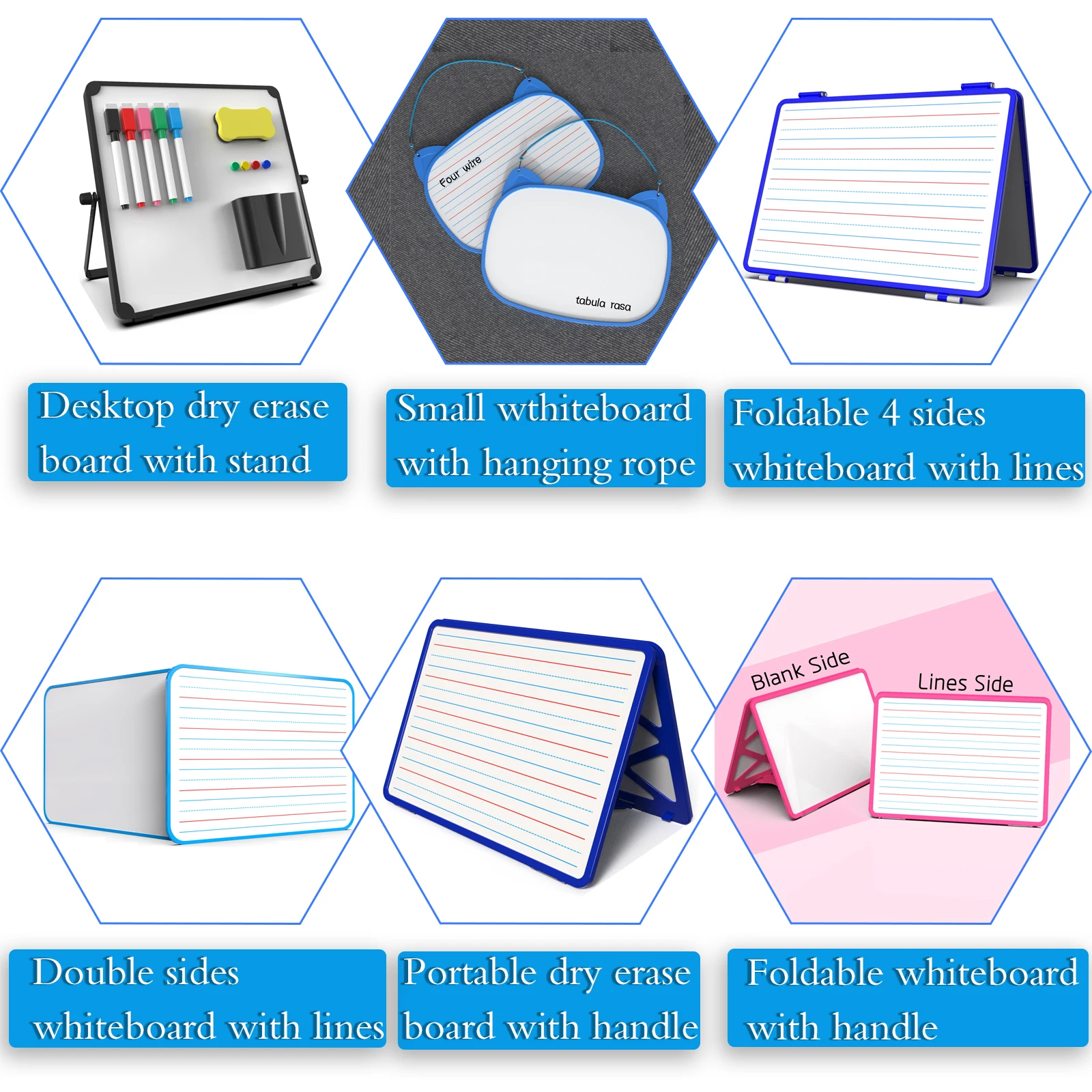 Hot Office Home Double Side Portable Small Dry Eraser Board Whiteboard With Hanging Magnetic White board for Kids