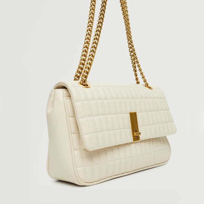 Single Golden Chain Shoulder Square Ladies Designer Small Crossbody Women Bag