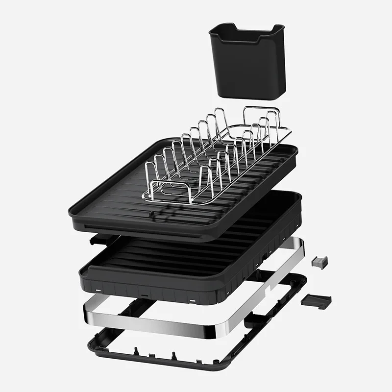 Extensible Dish Drainer Removable Cutlery Holder Single Tier Stainless Steel Storage Holders & Racks Multifunction