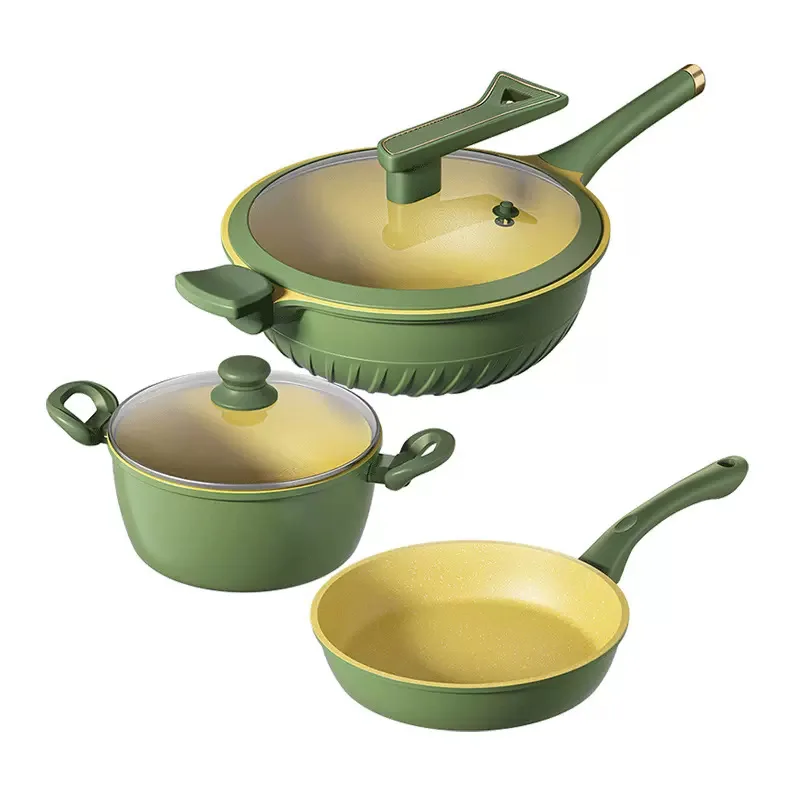 Non Stick Cookware Pot Die Casting Wok Aluminum Set Cookware Pans and Pots Set Kitchen Customized