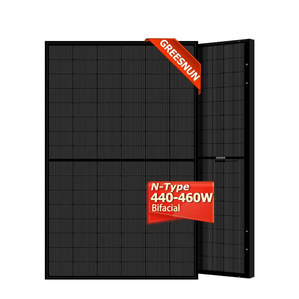 Monocrystalline Silicon Solar Panels Full Black 440W 450W N-type Topcon 96 Cells 460W System PV Panel for Roof Install
