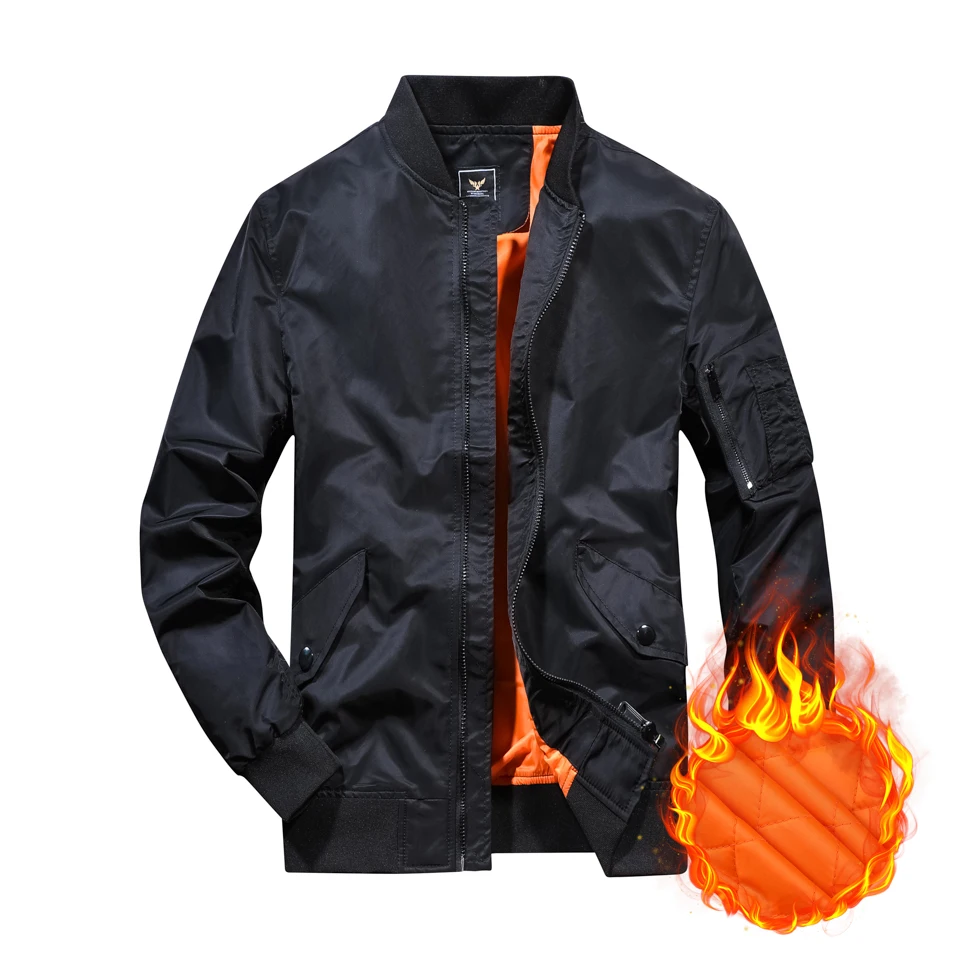 Hot Men Biker Bomber Jacket Military Flight thick Jacket Air Force Moto Street for Winter