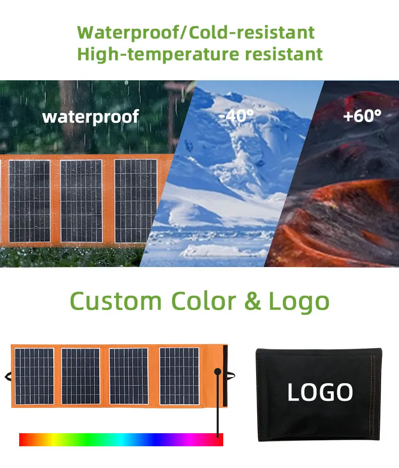 New Design Flexible 120w 21 W 14w Panel Folding Bag Foldable Solar Panel Charger