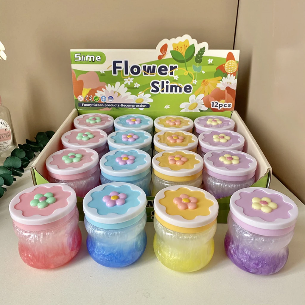 New Product Explosion Stress Relief Toys Aurora Gradients Slime 260g Glittering Crystal Clay