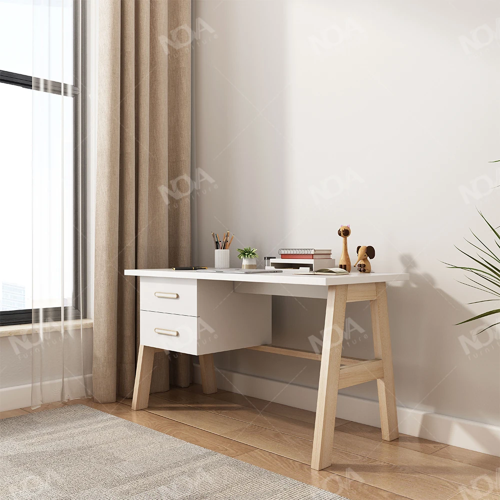 Q&N Furniture Kids Room Home And School Furniture Kids Wooden Boys And Girls Study Corner Desk With Storage Drawers