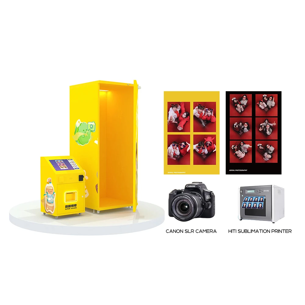Customized Photo Booth,Vending Machine PhotoBooth Selfie Digital Coin Self Service Machines 2400W Camera Photography Kit