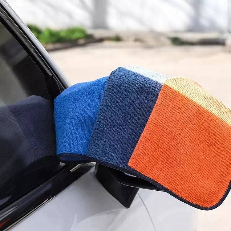 Single Side Twisted 60x90cm 500gsm New Soft Grey Auto Detailing Car Wash Towel Microfiber Twist Drying Towel Customizable OEM