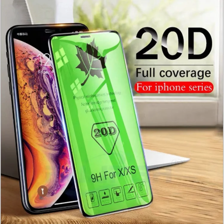20D изогнутые края полное покрытие защитное стекло на 6s закаленное защитное стекло для X XR XS Max стеклянная пленка