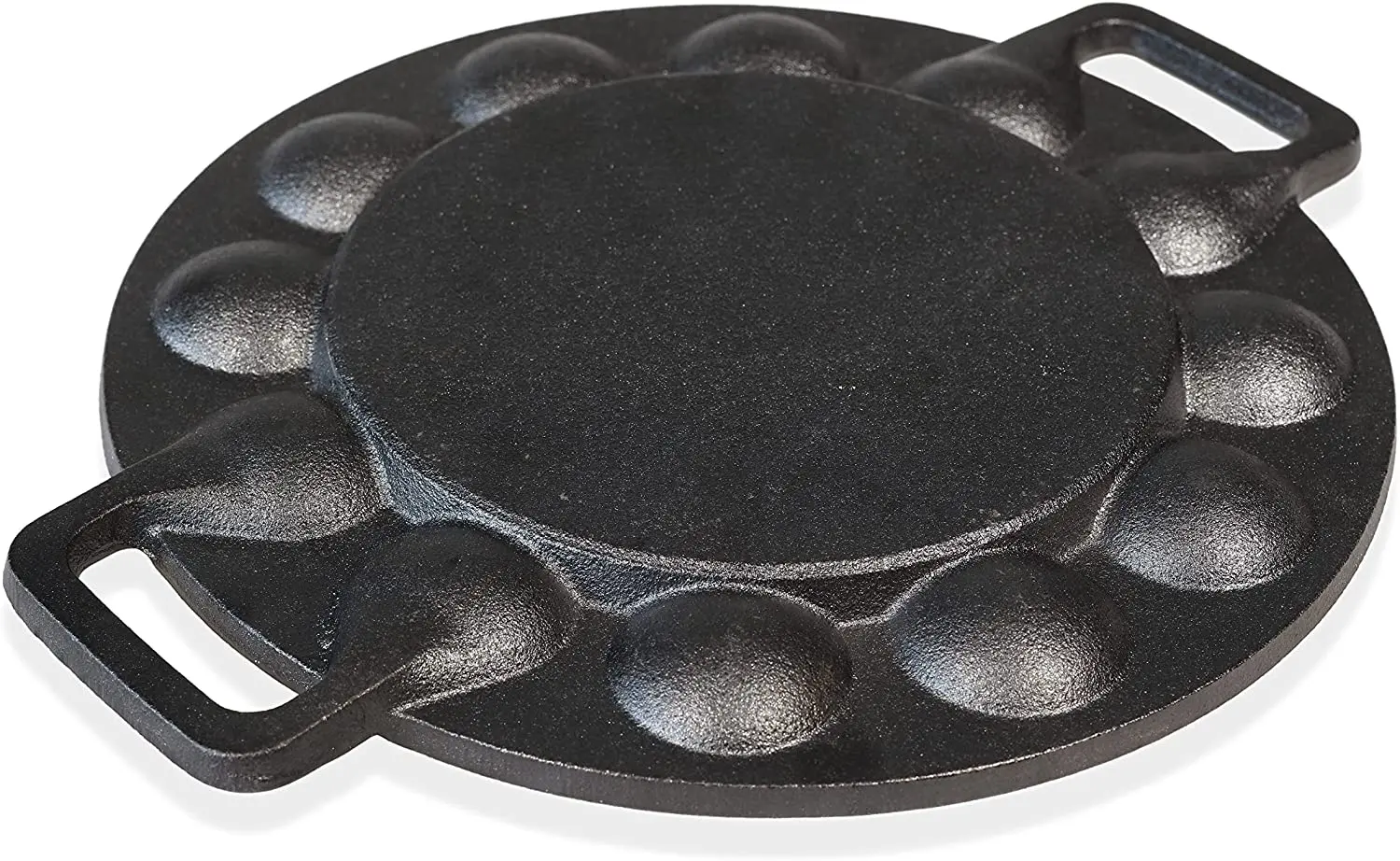 Custom Laser Logo Pancake Grill Pan 19 Holes Heavy Duty Non-Stick Cast Iron Poffertjes Pan