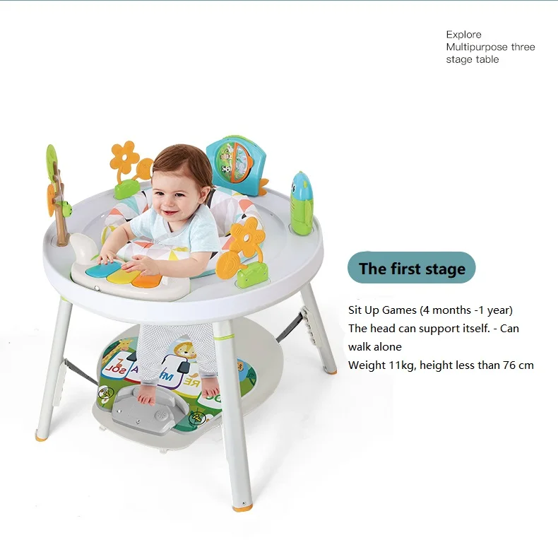 New model safety 3 in 1 bouncers activity center with piano musical play mat baby jumping chair toys