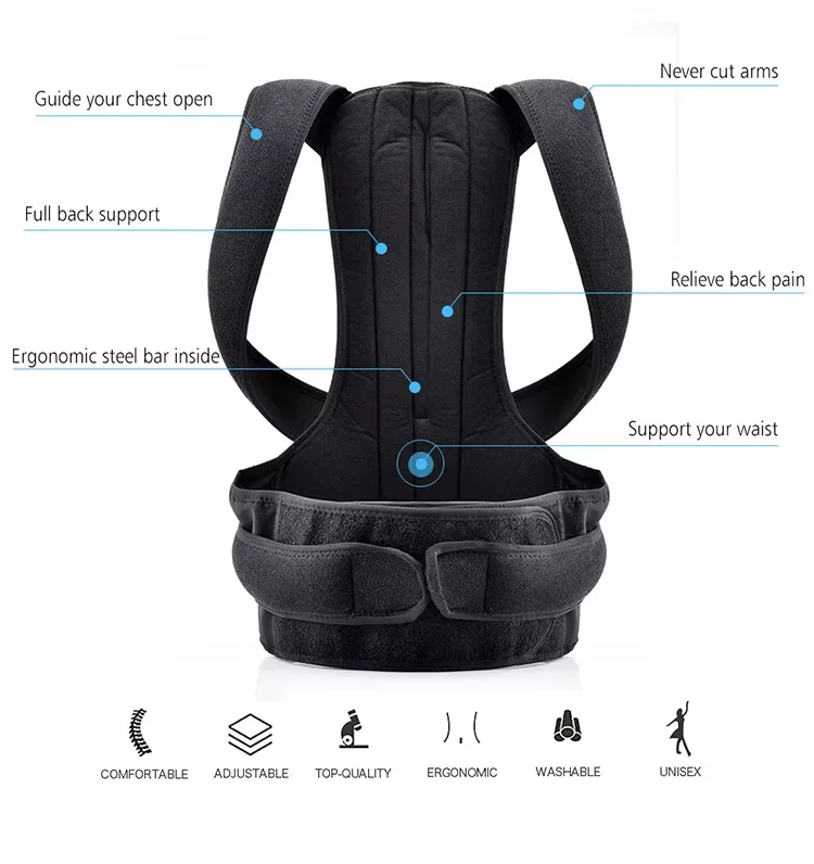 Comfortable Scoliosis Body Neck Back Straightener For Men Device Shoulder Posture Corrector