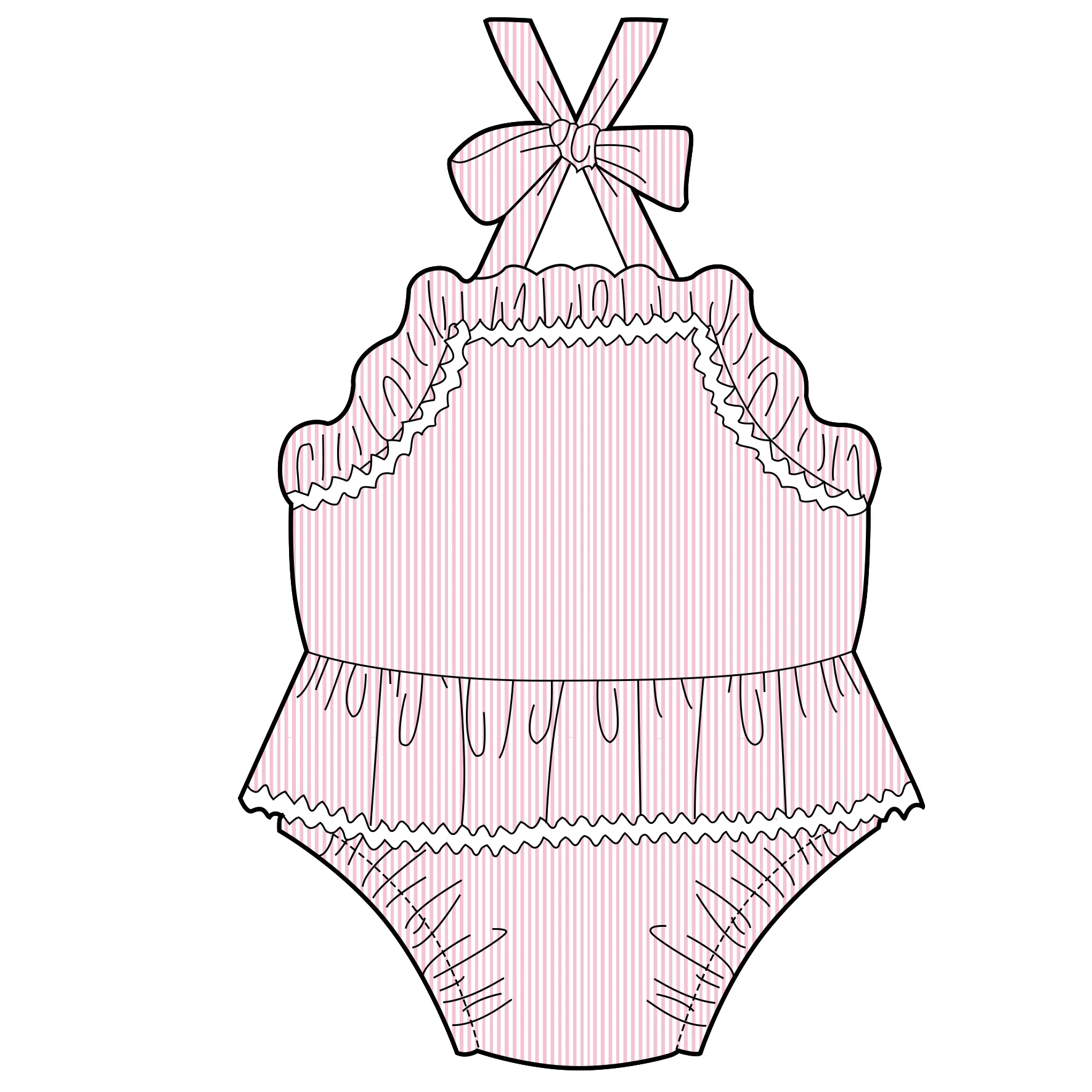 Monogram seersucker swimsuit kid girls with ruffle  one piece bathing suit swimwear summer baby toddler swimsuit