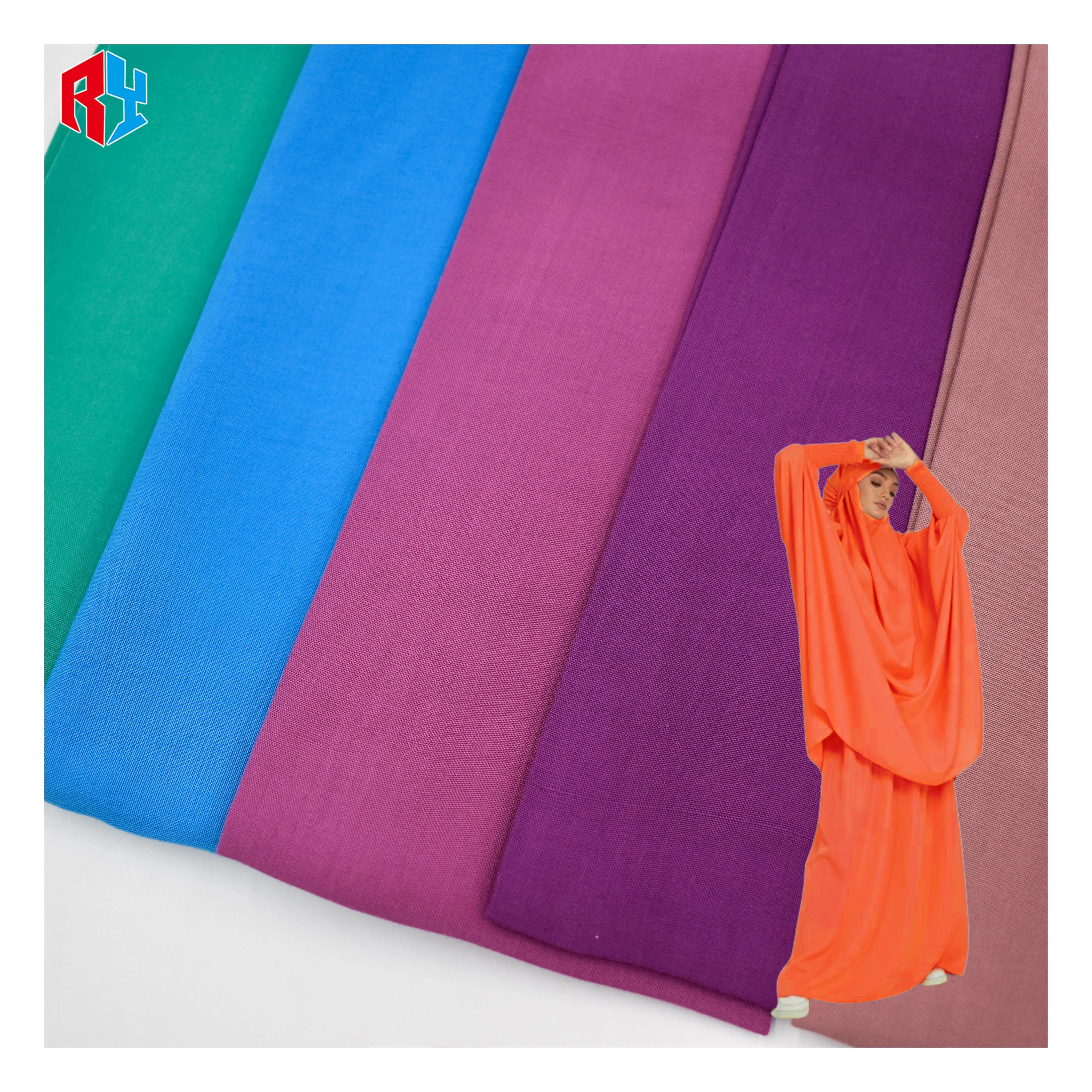 Premium 32s 45s Soft Rayon Viscose 100% Viscose Woven Plain Dyed Fabric Dress Poplin Fabric