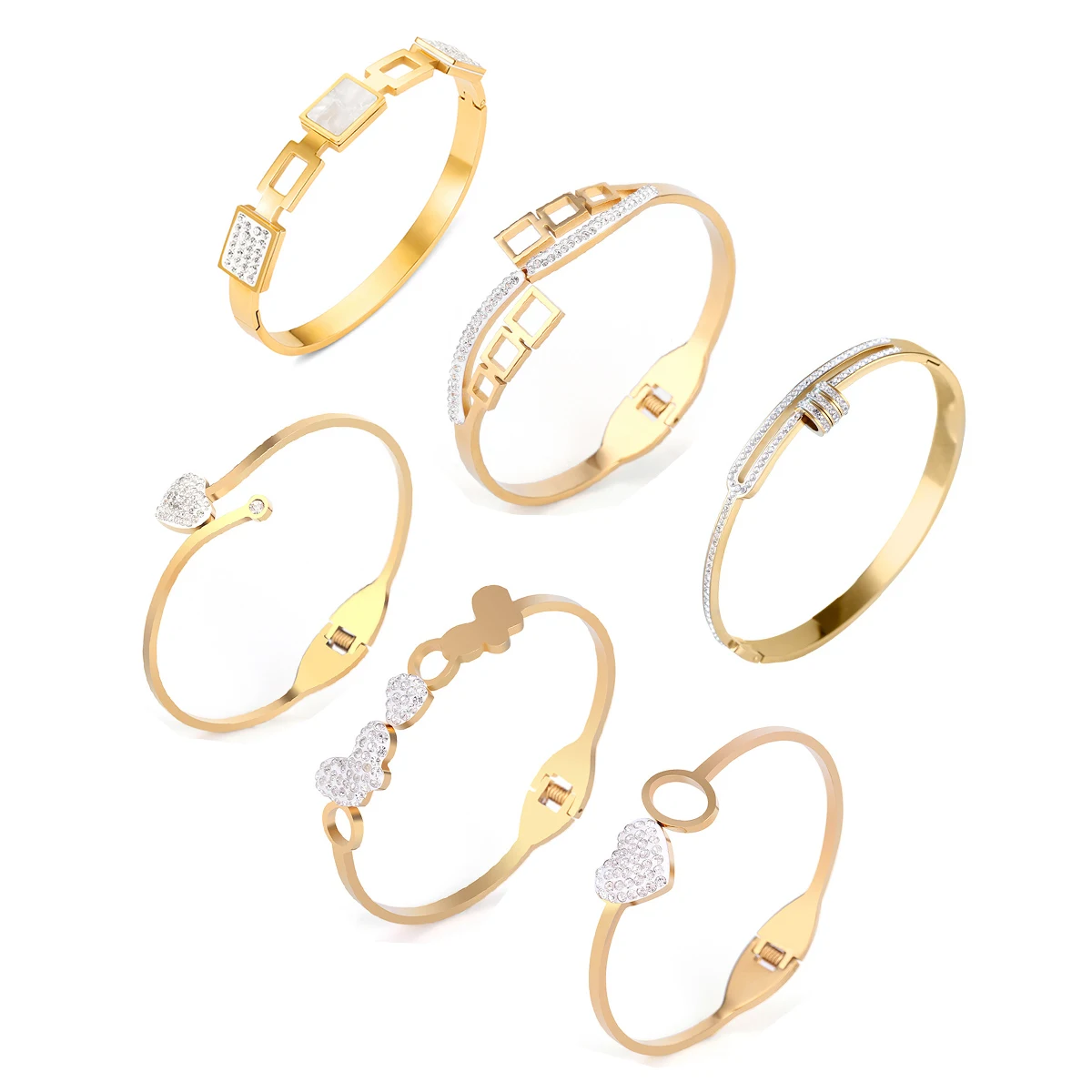 Pulseras Y Brazaletes Waterproof Ladies Bangles Jewelry Women Custom Stainless Steel Bracelet