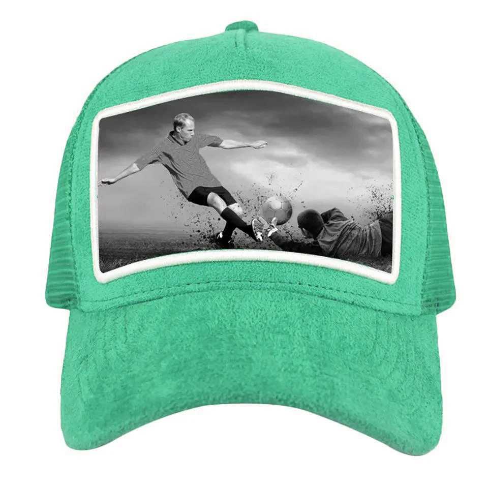 Zg Wholesale Mesh Custom Velvet Trucker Cap 5 Panels Custom Sammet Mossa Patch Embroidery Trucker Hat Velvet Cap With Picture