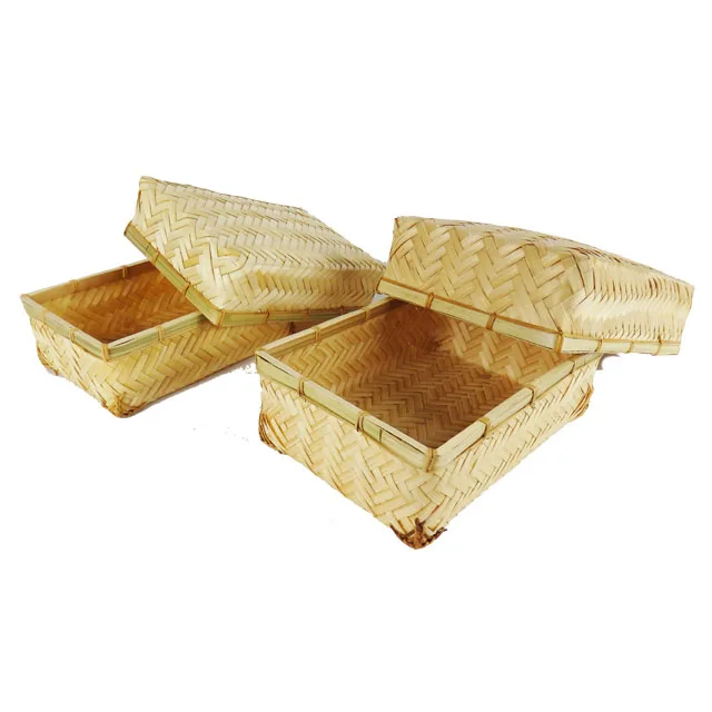 Eco Friendly Wholesale Manufacture Woven Natural Palm Leaf Gift Bamboo Packaging Box