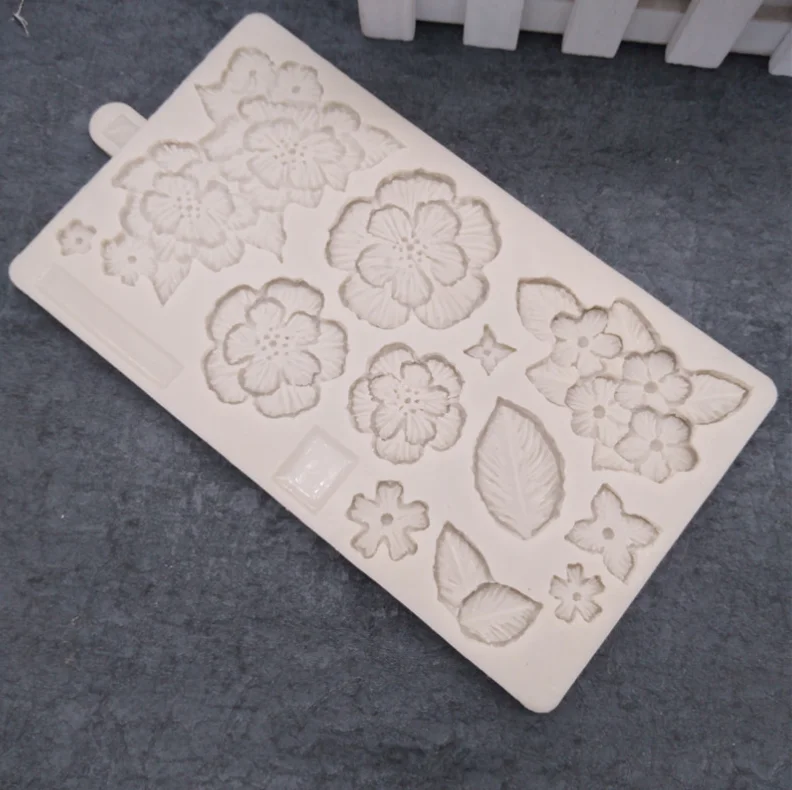 Hydrangea and Jasmine Shape Silicone Flower Fondant Decorating Molds 3D Homemade Chocolate Cake Bakeware Resin Clay Making Tools
