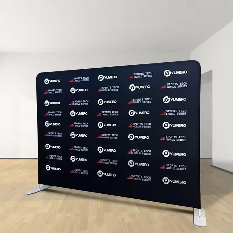 Custom Portable Media Backdrop Print Step and Repeat Logo Wall Banner Expandable Telescopic Stand