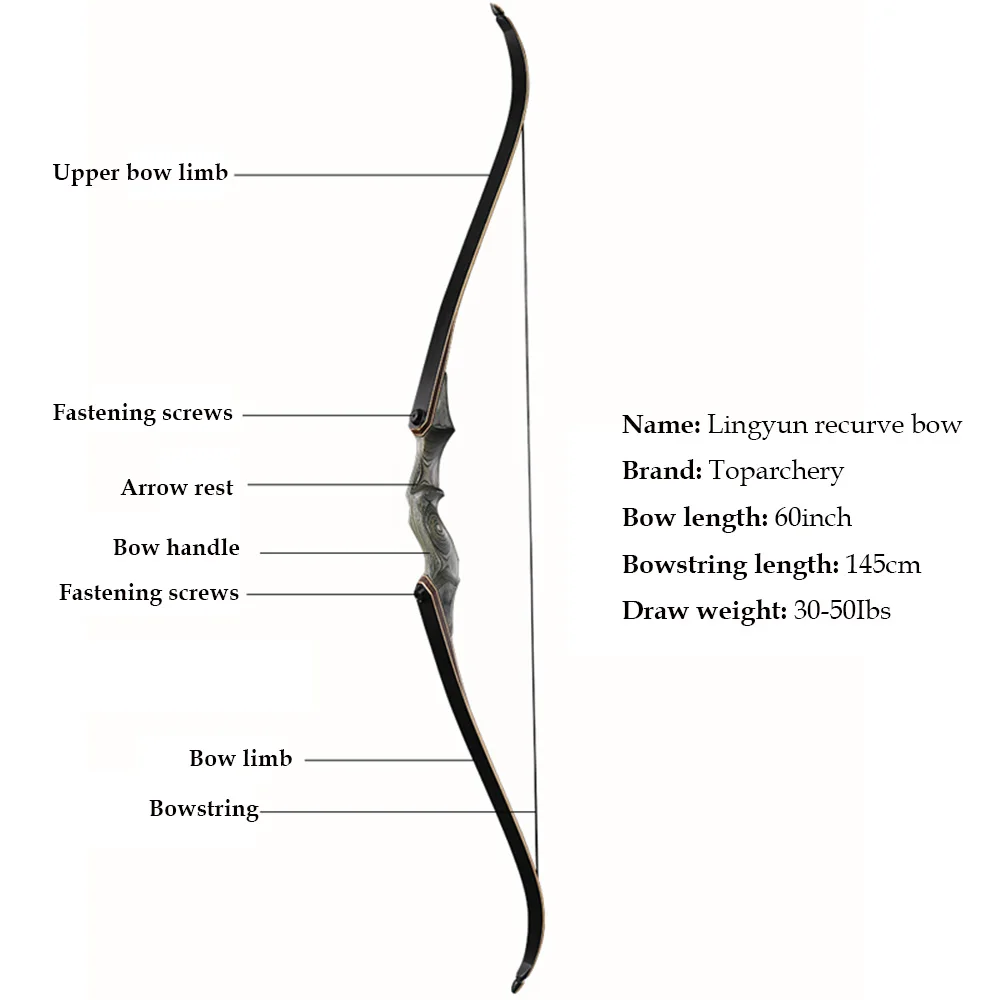 Outdoor Archery Take Down Right/Left Hand Recurve Bow Wooden Archery Bow and Arrows for Sale