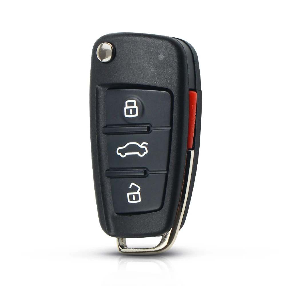 KEYYOU 4 Buttons Filp Car Key Remote Case Shell For Audi A6L Q7 A2 A3 A4 A6 A6L A8 TT 2008 2009 2010 2011 Folding Key