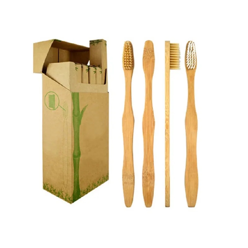 100% biodegradable eco-friendly adult custom natural bamboo cepillos de dientes de bambu toothbrush 4 pack