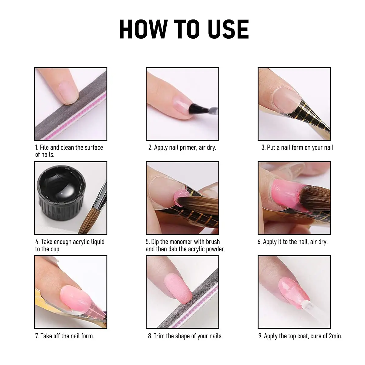 Nail Supplies Acrylic 1Oz Customized Private Label Well Pigment Nail Decorations 2 In 1 Dipping Acrylic Powder