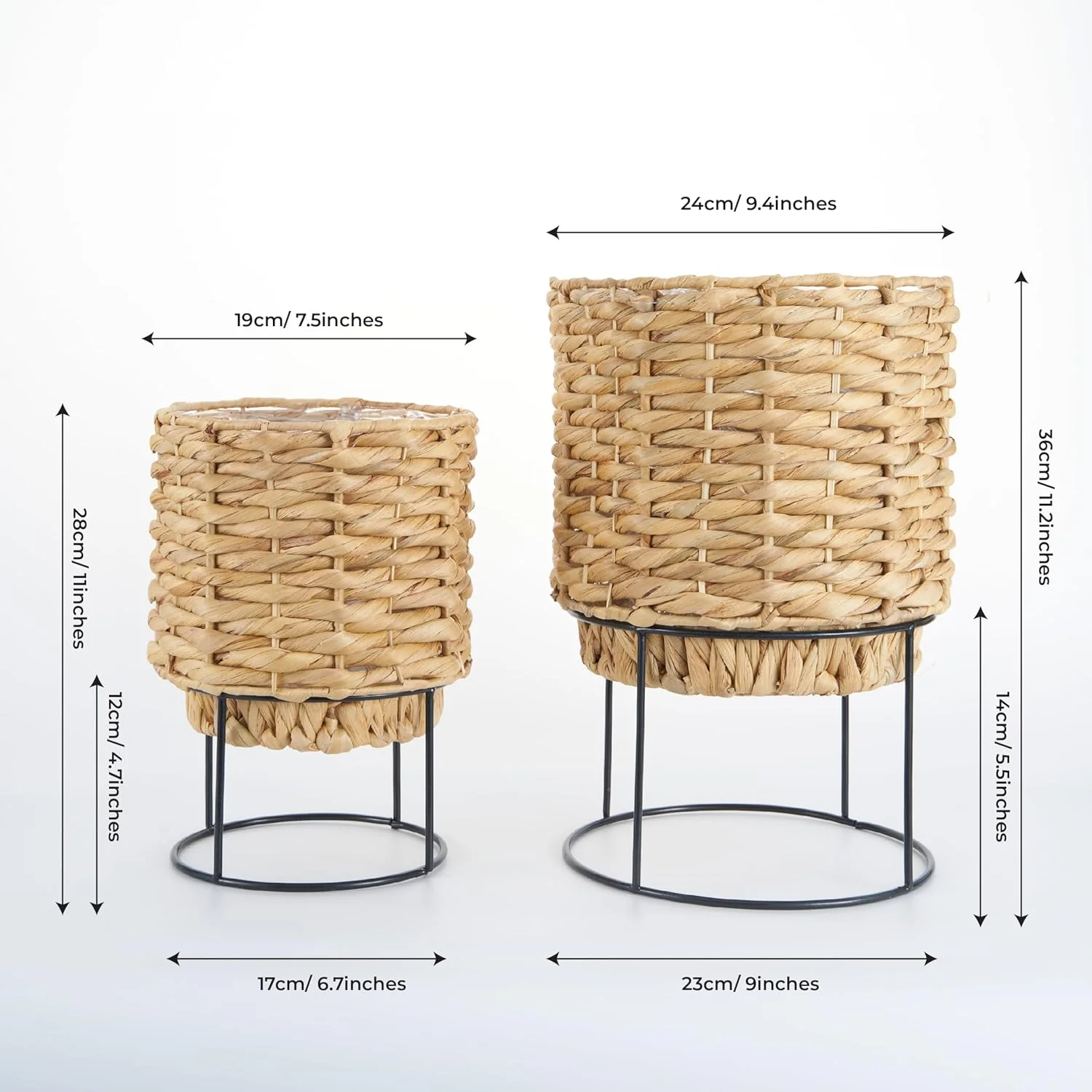 Деревенский Винтажный дизайн натуральный водяной гиацинт горшки для растений оптовая продажа комнатные подставки ручной