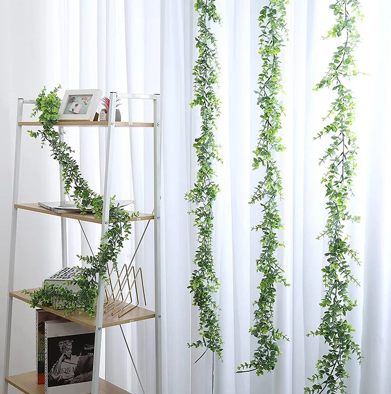 Artificial Greenery Artificial Eucalyptus Garland Vine 1.8m Eucalyptus Home Decoration Wall Hanging Plants
