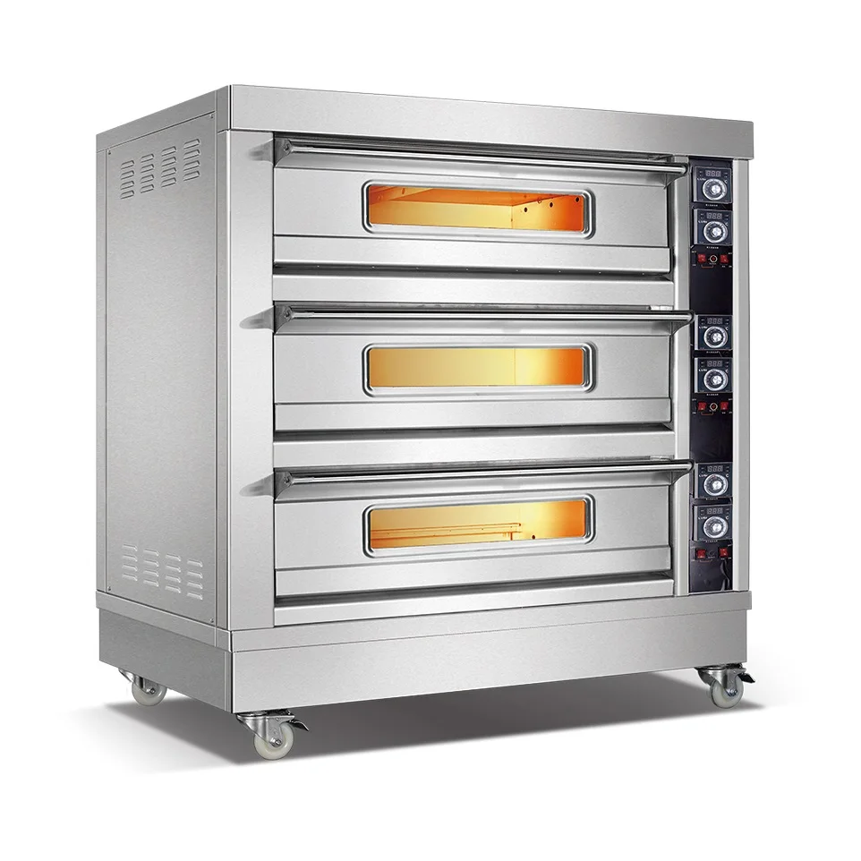 In Stock Electric Deck Ovens For Bakery Chicken Pizza Bread Cookie Cake Homeuse Kitchenware Equipment