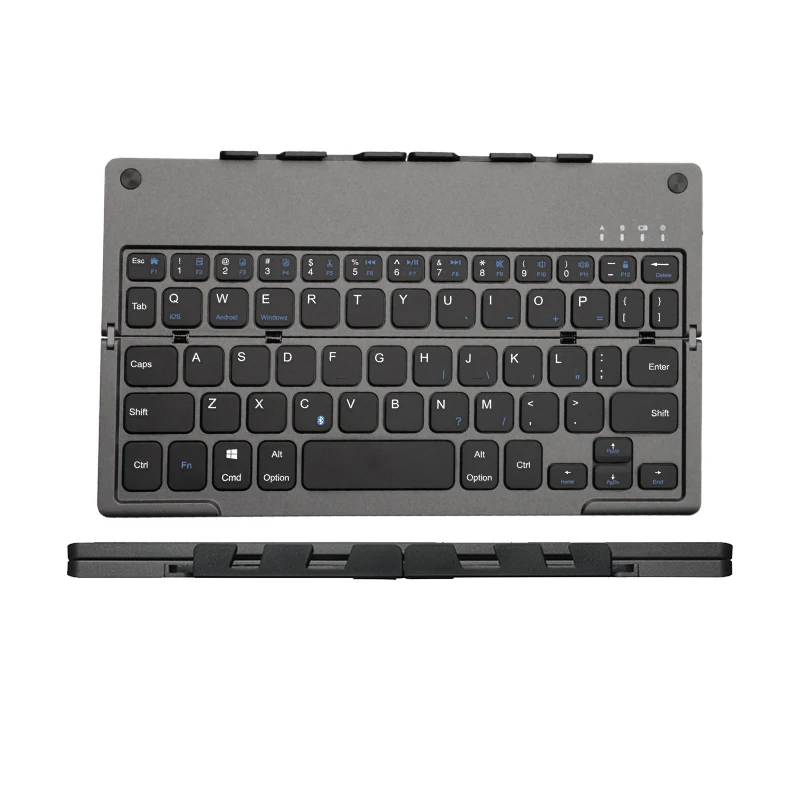 Custom Logo Mini Wireless Bluetooth Ultra-thin Folding Keyboard with Mouse Touchpad 61 keys Portable Foldable Keyboard