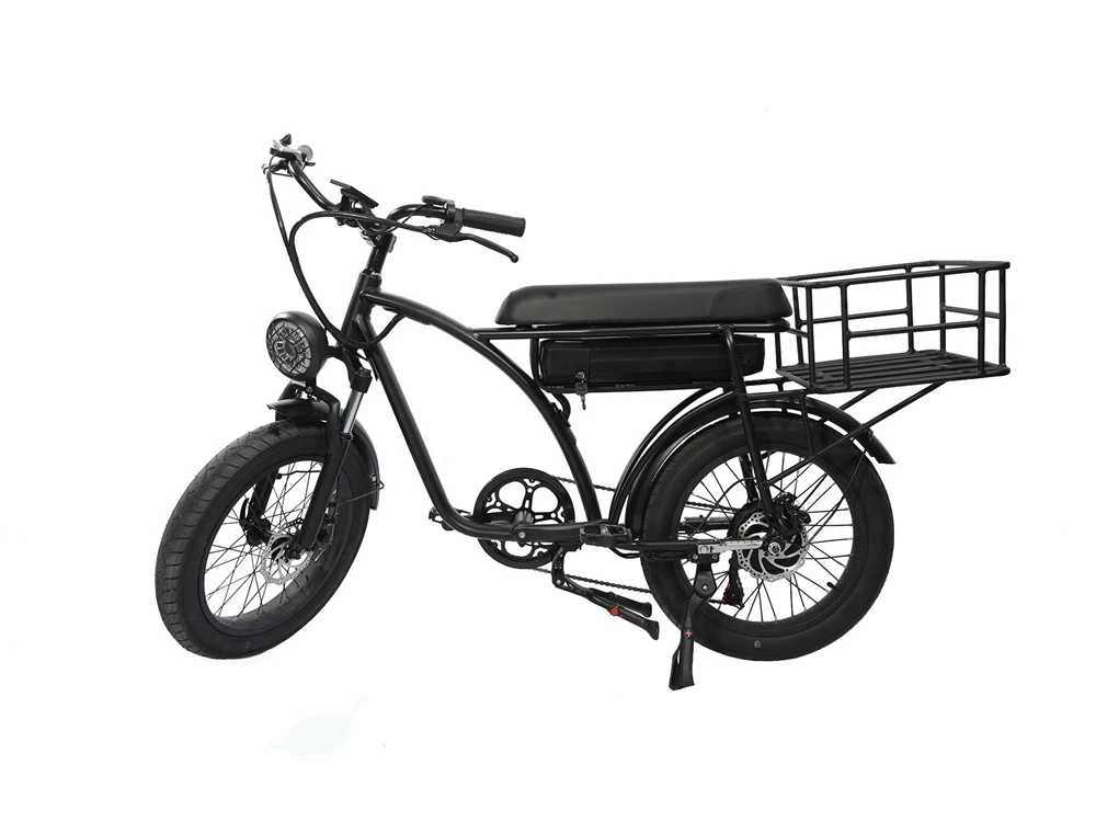 2022 Moto-style Seat Super 48v 500w ES01 73 Fat Tire Electric Cycle Ebike E Bike E Bicycle Electronic Bicycle Electric Bikes